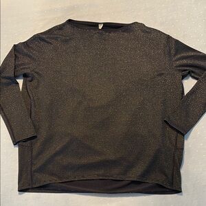Lululemon Black Metallic Knit Top